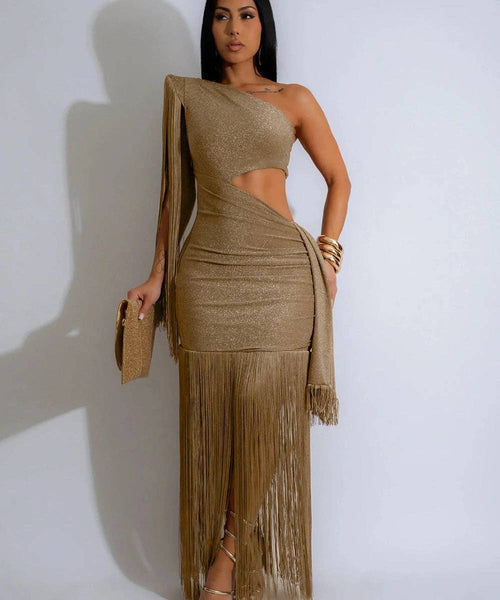 Fancy Fringe Gown